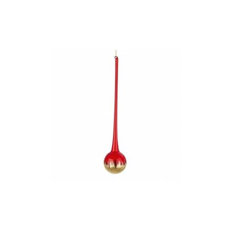Pendaglio natalizio a bolla in vetro Rosso Oro PAINT
