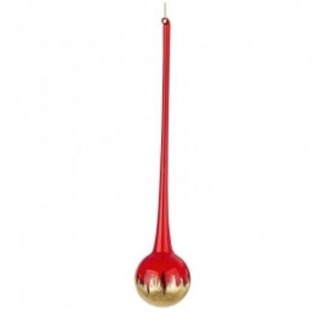Pendaglio natalizio a bolla in vetro Rosso Oro PAINT