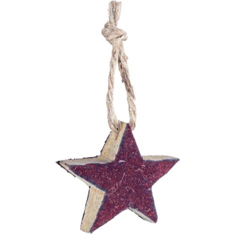 Pendaglio natalizio a stella effetto velluto, rosso