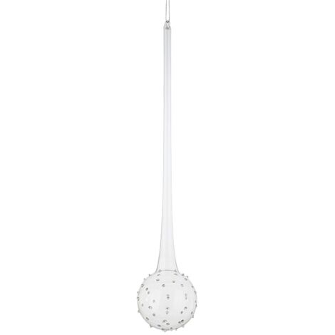 Pendaglio natalizio in vetro Trasparente BOLLA 8x h40 cm