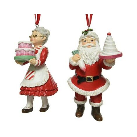 Pendaglio natalizio Mr e Mrs, altezza 12 cm