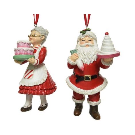 Pendaglio natalizio Mr e Mrs, altezza 12 cm
