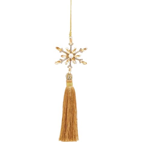 Pendaglio per albero di Natale con nappa, decorato con gemme 21 cm -Sole - Diamante
