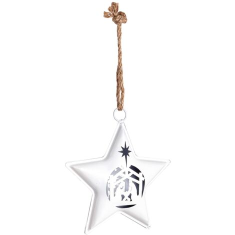 Pendaglio stella Natività colore bianco H17 cm