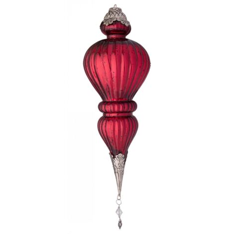 Pendaglio vetro Blaze goccia rosso lucido H37