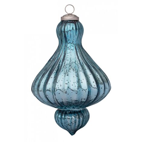 Pendaglio vetro Gloss trottola azzurro lucido