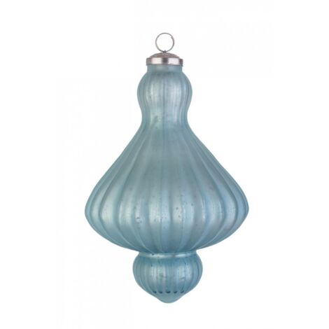 Pendaglio vetro Gloss trottola azzurro opaco