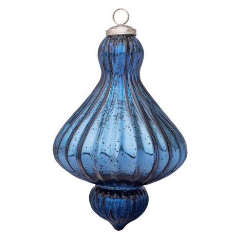 Pendaglio vetro Gloss trottola blu lucido