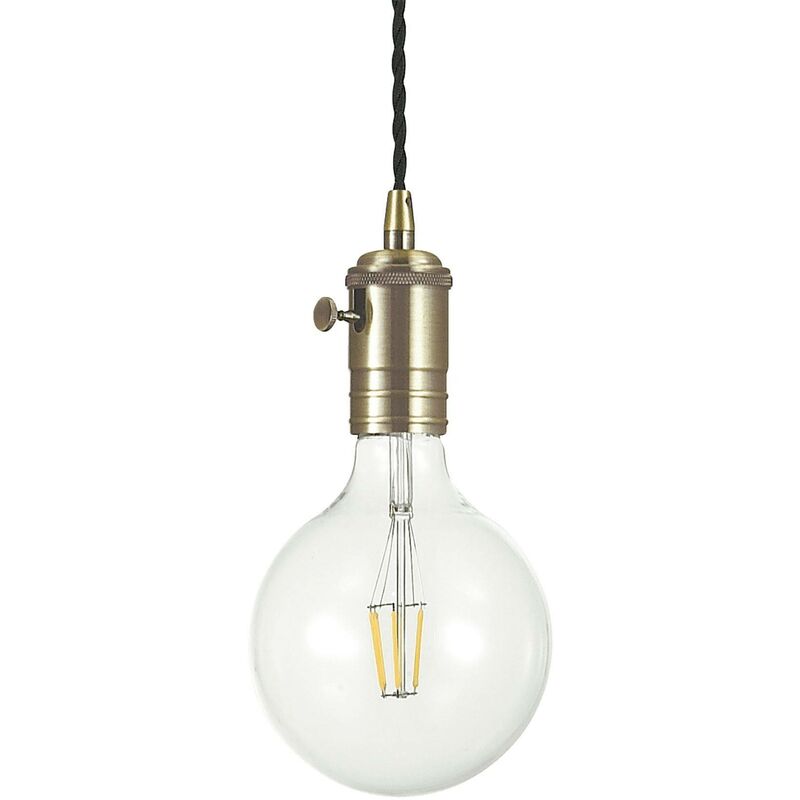 Doc - 1 Light Ceiling Pendant Burnished Finish, E27 - Ideal Lux