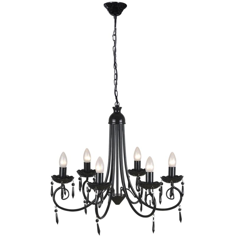Vidaxl - Pendant Ceiling Lamp Elegant Chandelier 6 Bulb Sockets Black - Black