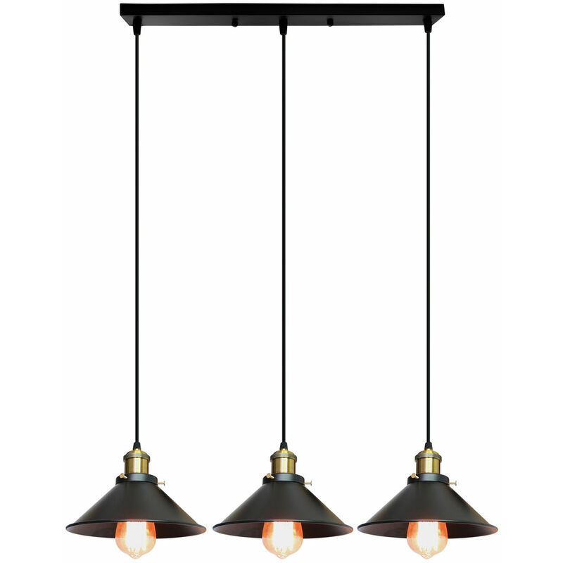 Image of Pendant Lamp 3 Lights, Vintage Industrial&hellip;