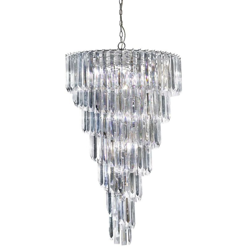 Sigma - 9 Light Chandelier Chrome Finish with Acrylic Crystals, E14 - Searchlight