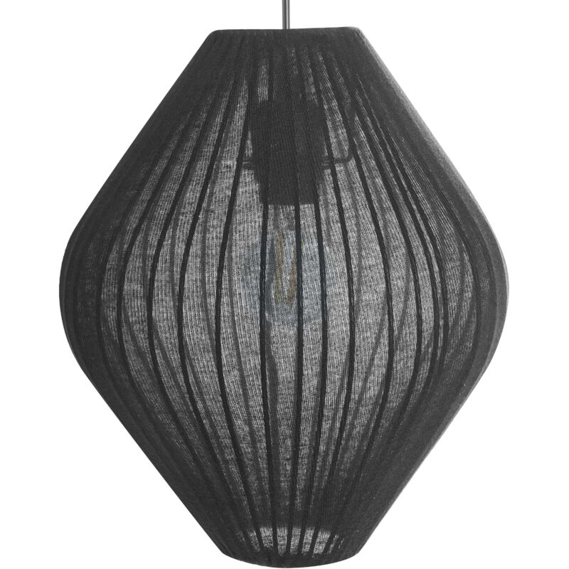 Image of Pendant Hanging Lamp Black Fabric Shade&hellip;
