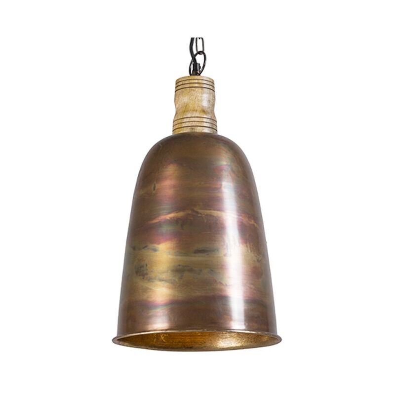Vintage hanging lamp copper with gold - Burn 1