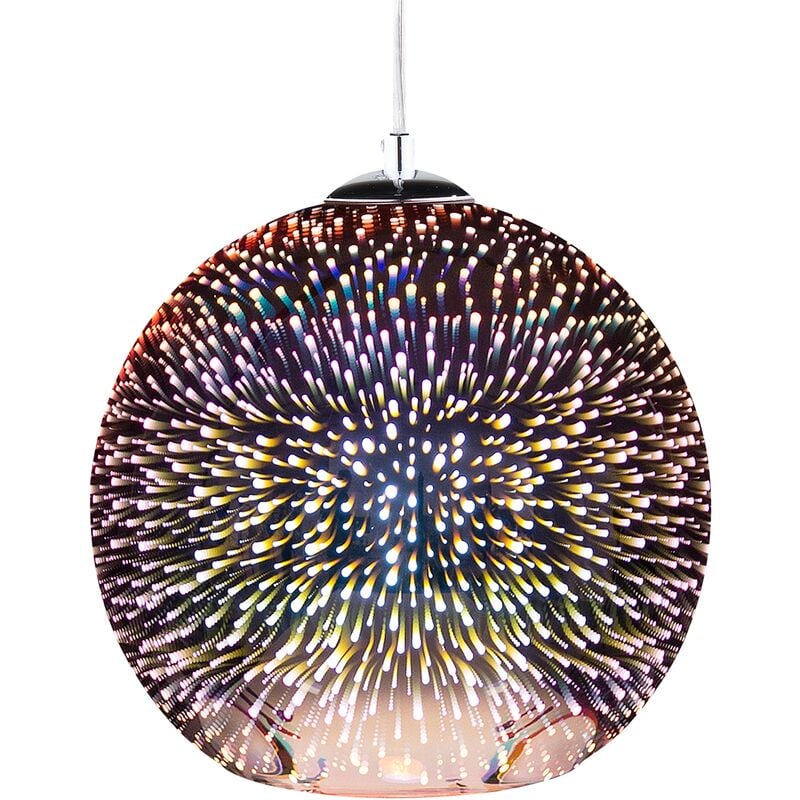 Beliani - Modern Ceiling Pendant Lamp High Gloss Infinity Light Effect Glass Copper Sessera