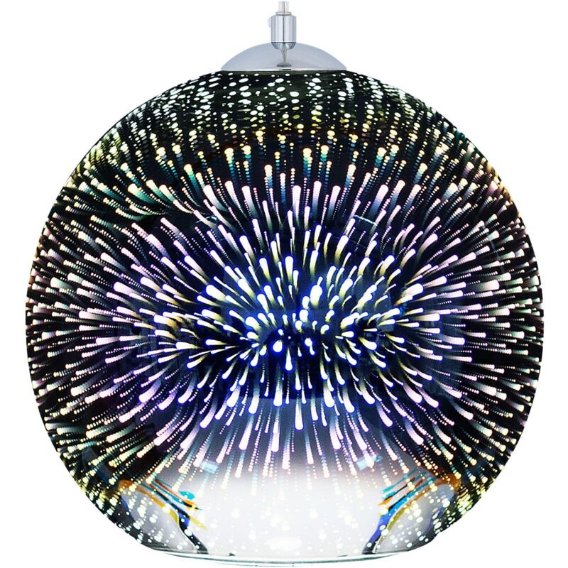 Beliani - Modern Ceiling Pendant Lamp High Gloss Infinity Light Effect Glass Silver Sessera
