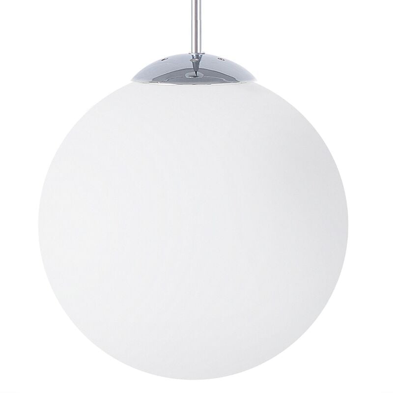 Beliani - Modern Glam Globe Pendant Light Glass Ceiling Light Ball White Barrow S