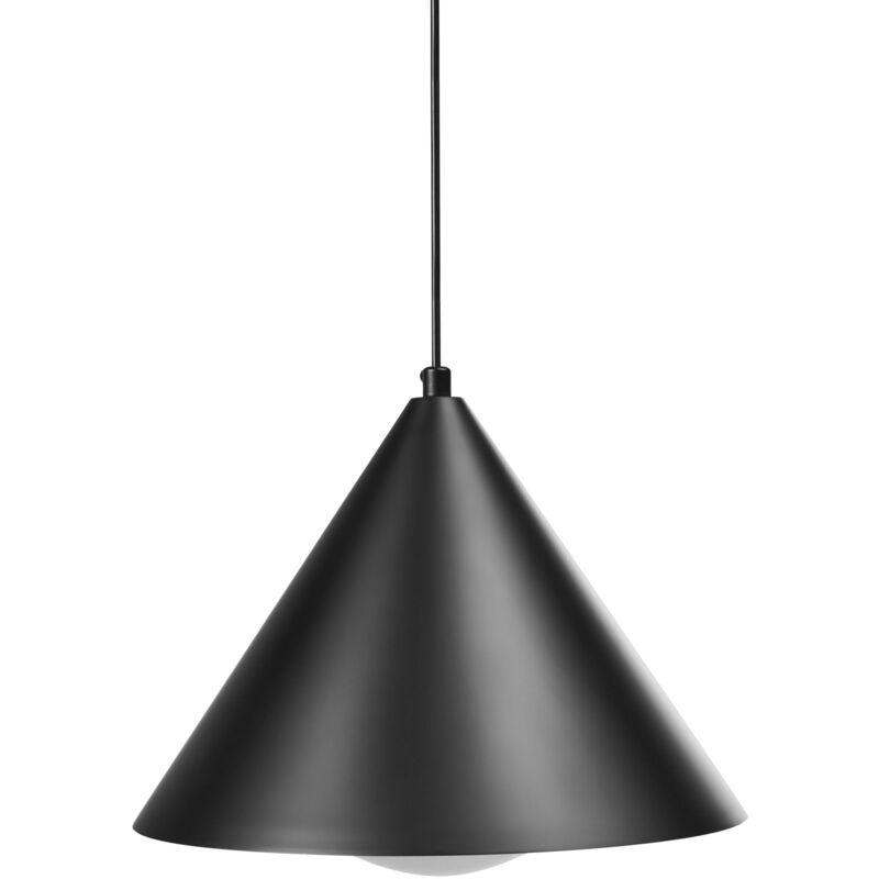 Beliani Pendant Lamp LEYRE Metal Black, Black
