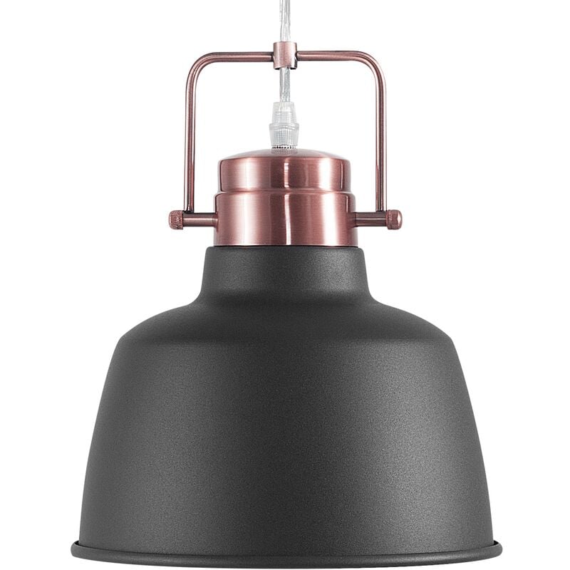 Beliani - Ceiling Pendant Lamp Light Vintage Industrial Metal Black Copper Narmada