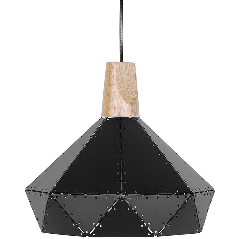 Beliani - Modern Pendant Lamp Metal Geometric Shade Industrial Black Somme