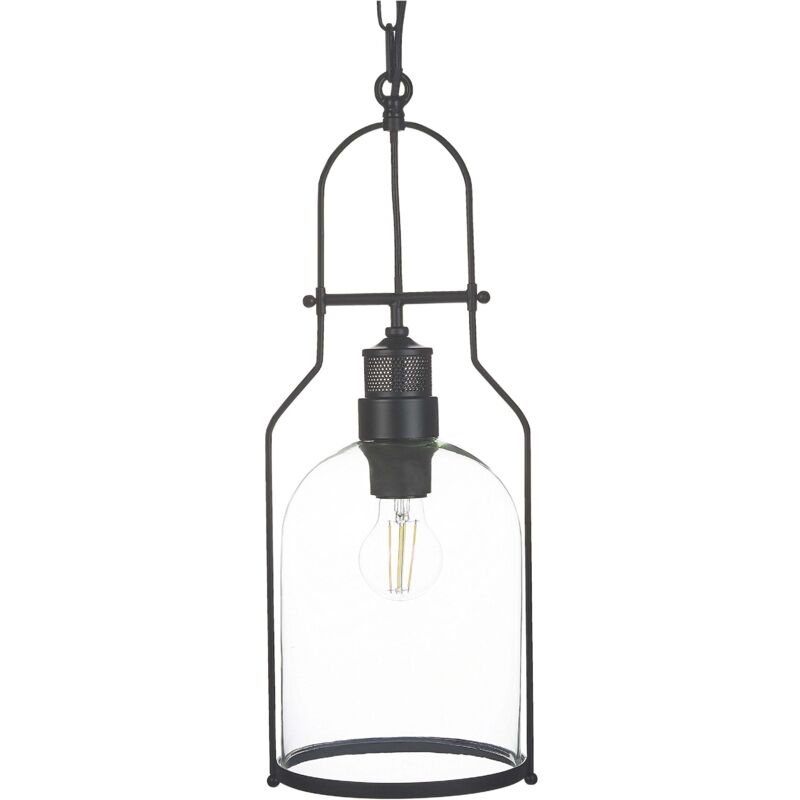 Beliani Pendant Lamp Bashilo Metal Black, Black