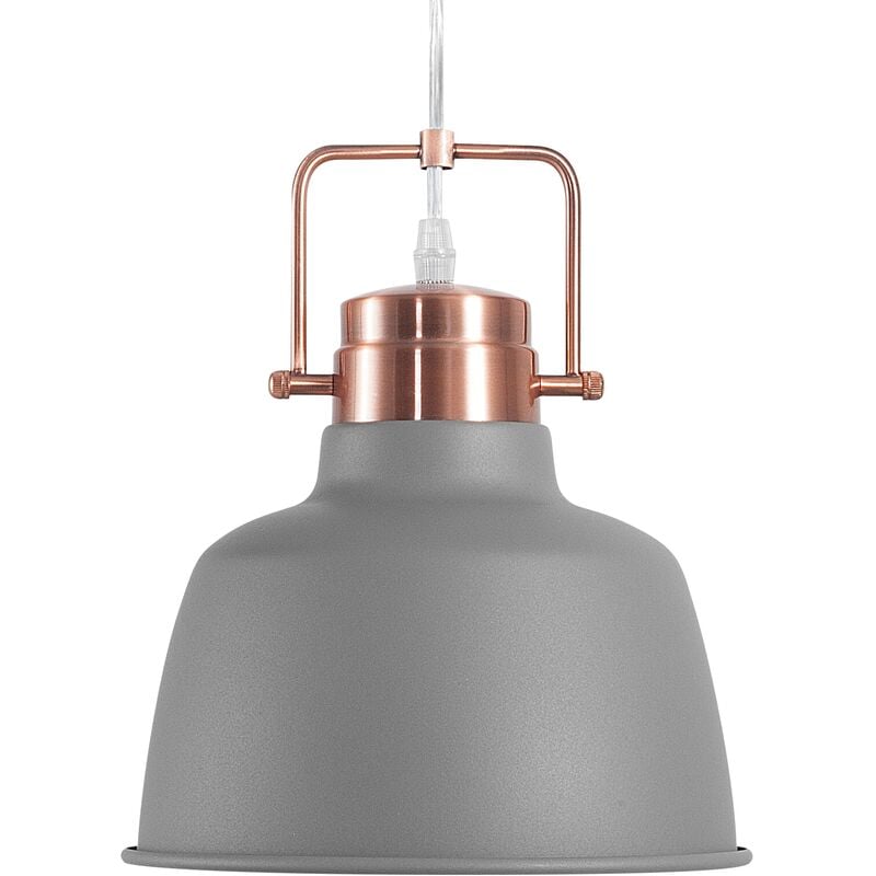 Beliani - Ceiling Pendant Lamp Light Vintage Industrial Metal Grey Copper Narmada