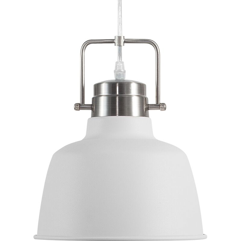 Beliani - Ceiling Pendant Lamp Light Vintage Industrial Metal White Silver Narmada