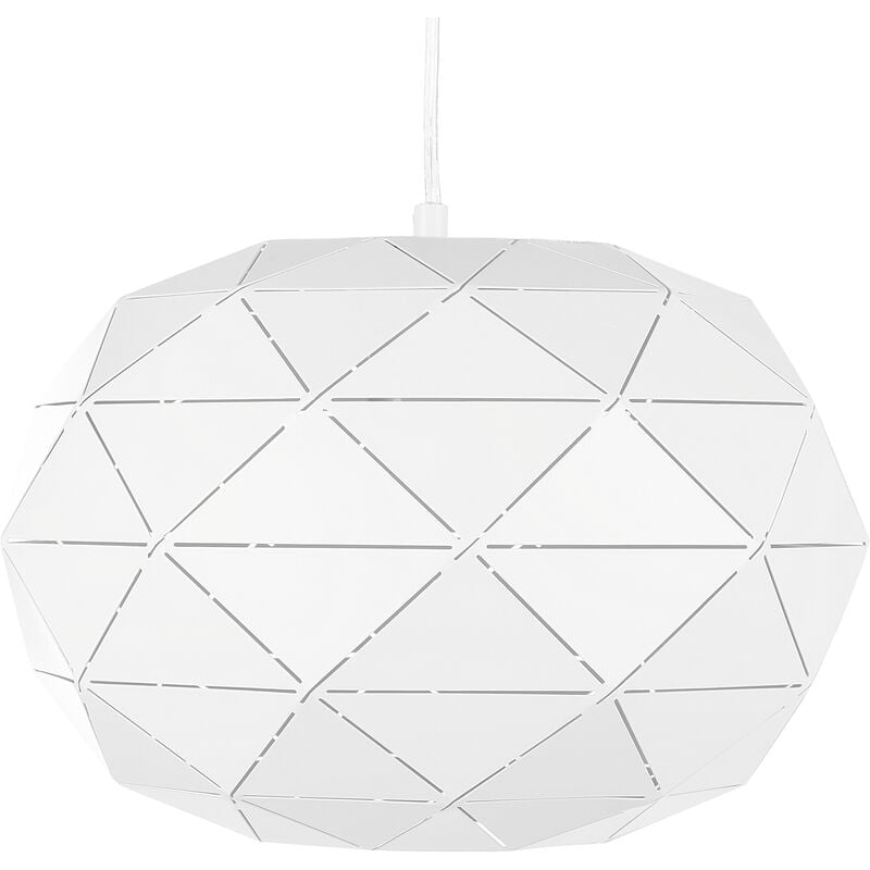 Beliani - Ceiling Pendant Lamp Light Geometric Triangles Metal White Rewa