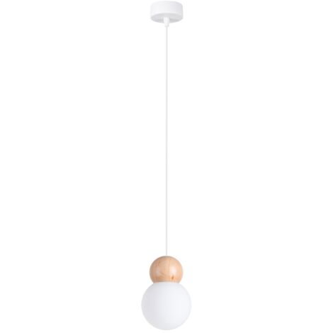 Pendant lamp PEKKA 1 white/natural wood
