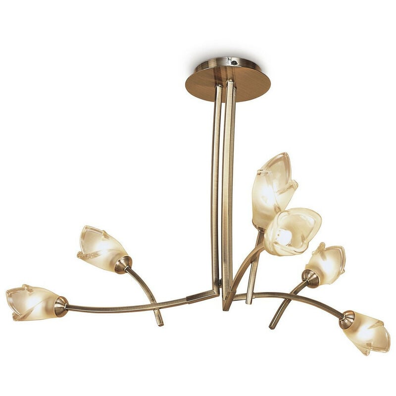 Inspired Mantra Pietra Pendant 3 Arm 6 Light G9, Antique Brass