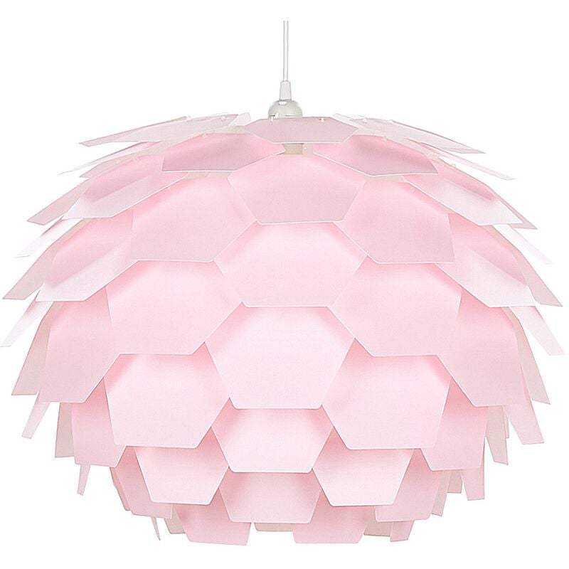 Modern Ceiling Pendant Light Pink Geometric Shade Flower Design Large Segre