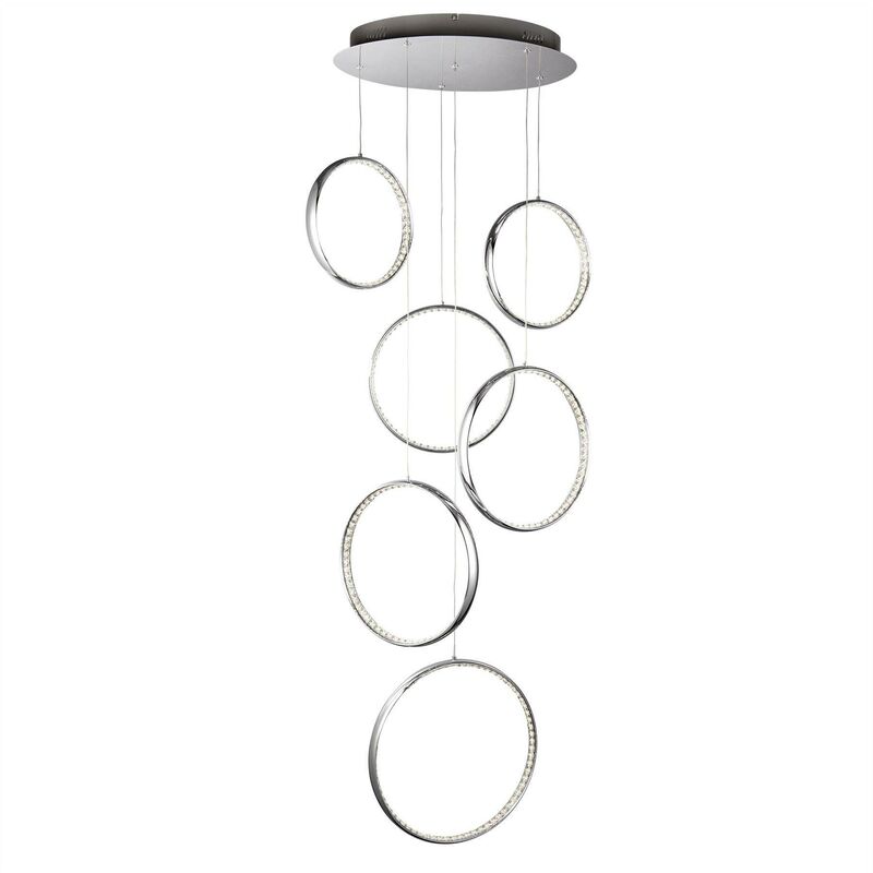 Searchlight Lighting - Searchlight Rings - Integrated LED Ceiling Pendant Light Chrome