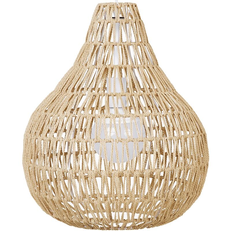 Beliani - Boho Ceiling Pendant Lamp Light Thread Lampshade Sand Beige Molopo