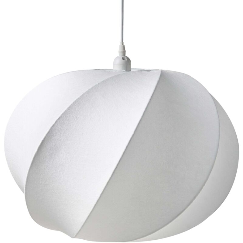 Beliani Pendant Lamp MAQUINE Faux Silk White, White