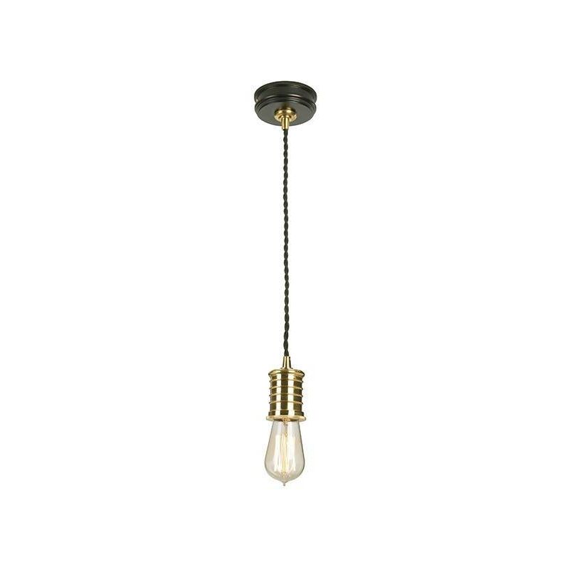 Elstead Douille - 1 Light Ceiling Pendant Black, Brass, E27