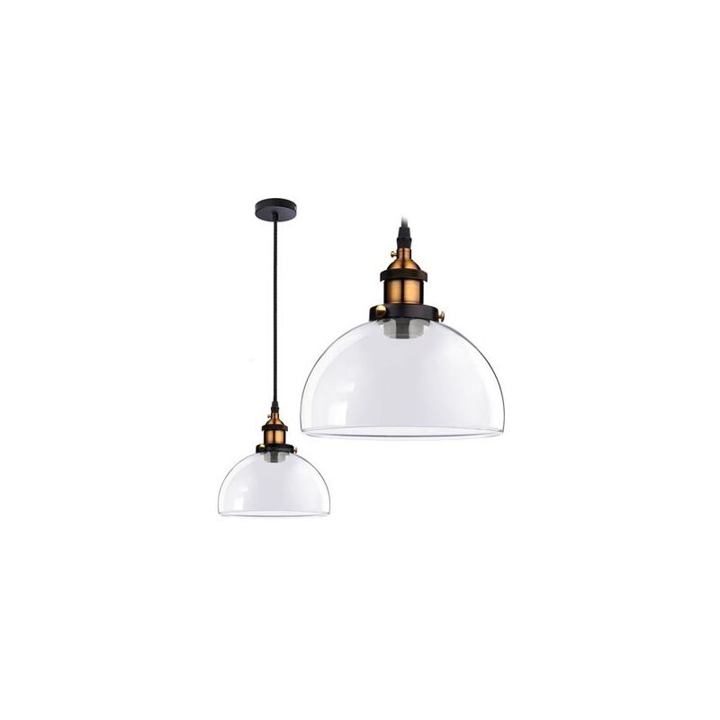 Toolight - Pendant Lamp App046-1cp Greeno C Glass Transparent 25x28 Cm E27