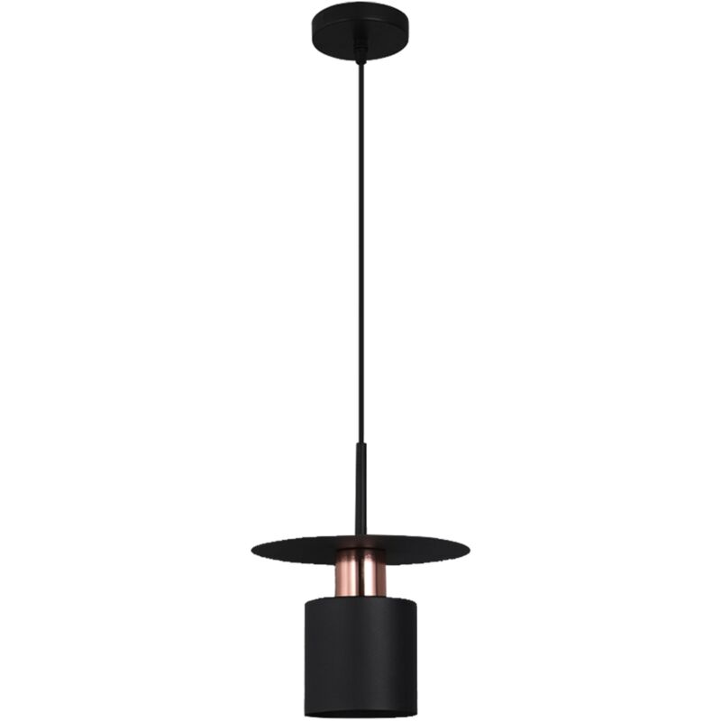 Toolight - Pendant Lamp App1145 Metal Black - Gold Pink E27 1-light Point