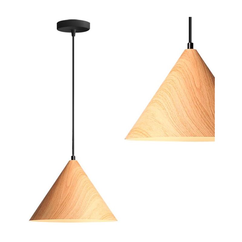 Rea - Pendant Lamp Toolight App1442-1cp Wood Cone E27