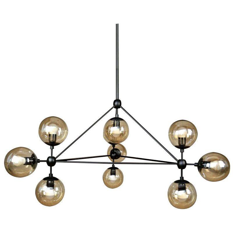 Toolight - Pendant Lamp App264-10c Black Ball 10-light Points E27 105x105x85cm