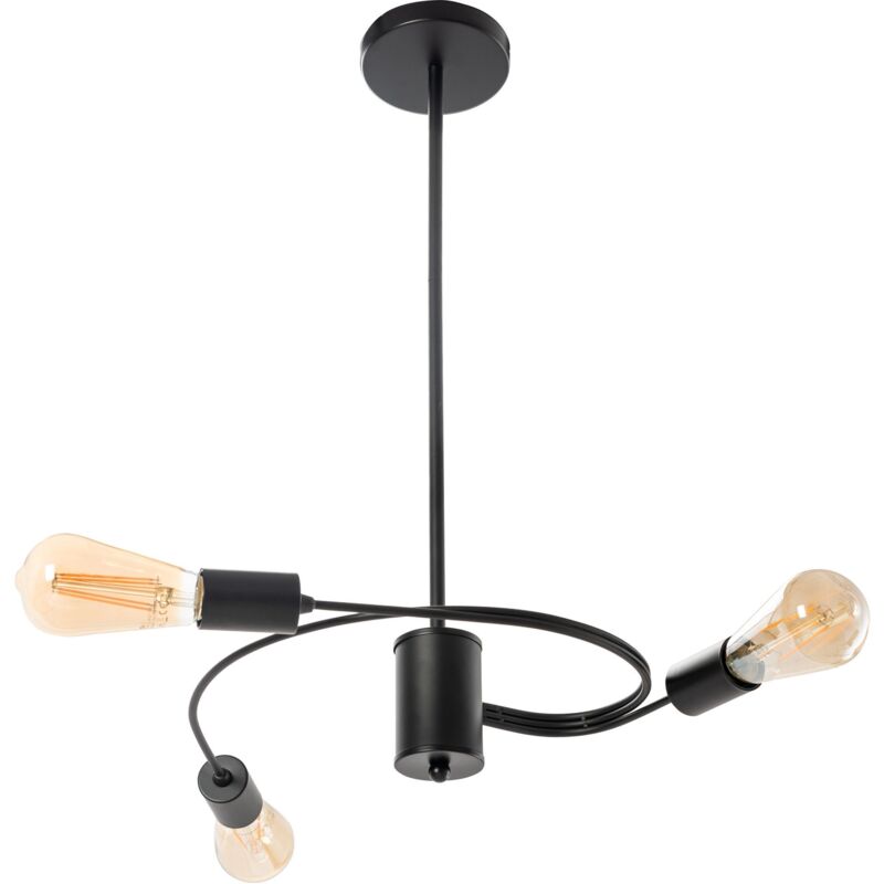 Toolight - Pendant Lamp App740-3cp Loft Black 3-light Points E27 38x38x60cm