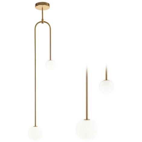Pendant Lamp TOOLIGHT APP964-2CP Glass Ball Gold 2-light points G9 135cm