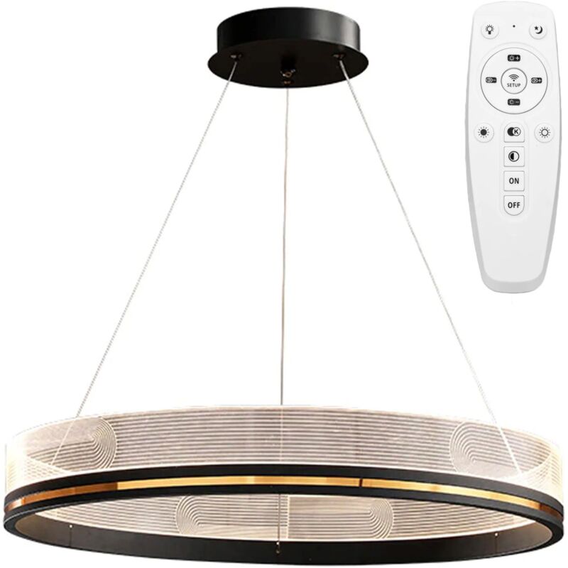 Toolight - Pendant Led Lamp App1192-cp 60cm Black Gold Metal Plastic