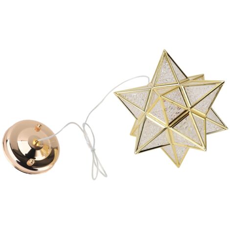 Pendant Light 3 Color Temp LED E26 Bulb Decorative Clear Lampshade Ceiling Hanging Lamp for Living Room Bedroom Hallway Gold