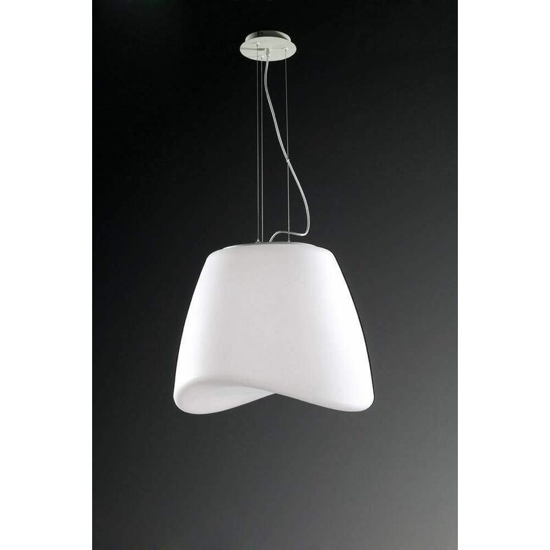 09diyas - Pendant light Cool 3 Bulbs E27 round Outdoor IP44, matt white / opal white