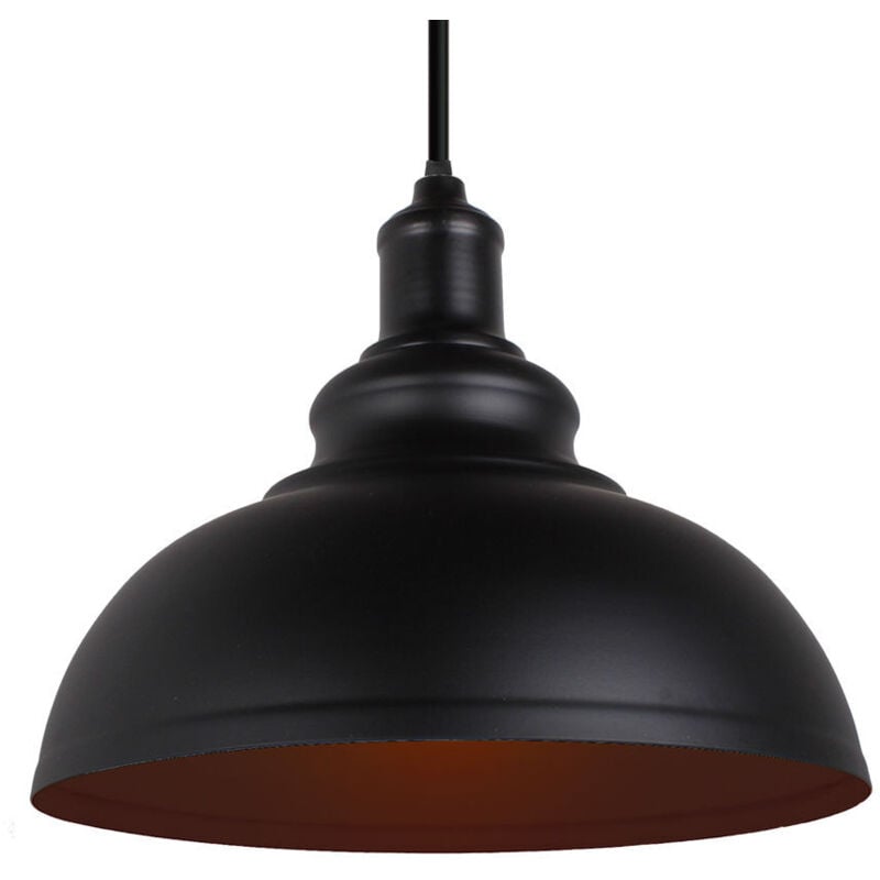 Pendant Light Industrial Ceiling Lighting Metal Lamp Shade for Farmhouse Restaurant Kitchen Chandelier E27 Black