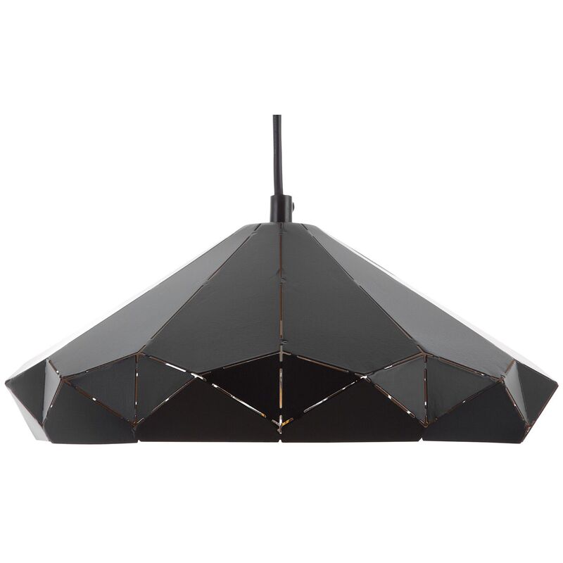Beliani - Geometric Industrial Pendant Lamp Dome Ceiling Light Black Nevola