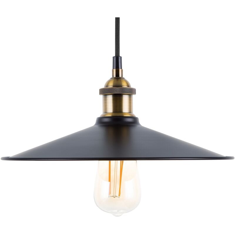 Vintage Industrial Pendant Lamp Light Exposed Bulb Black Swift L