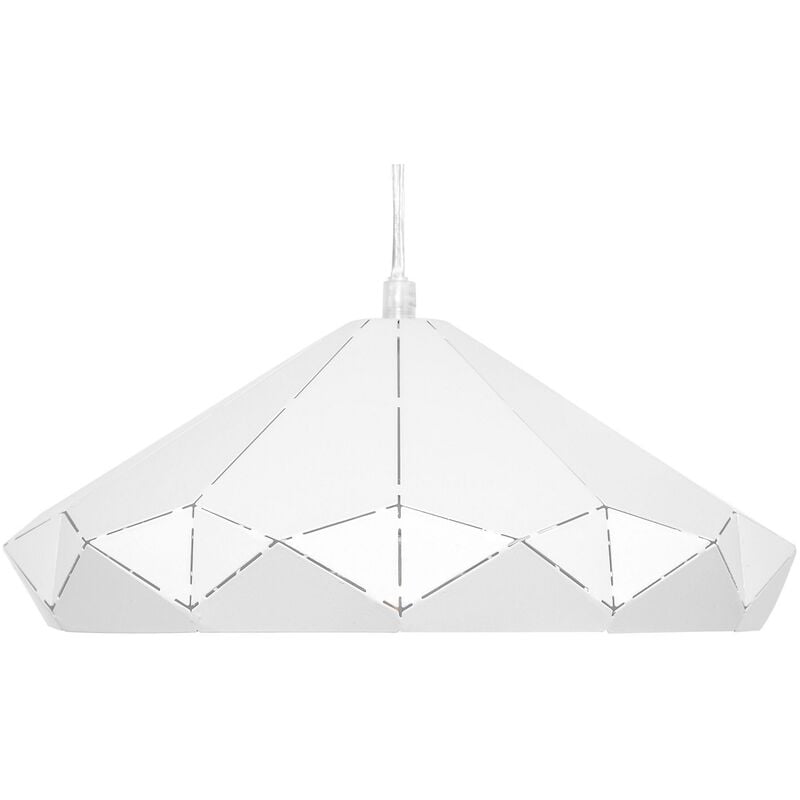 Beliani - Geometric Industrial Pendant Lamp Dome Ceiling Light White Nevola
