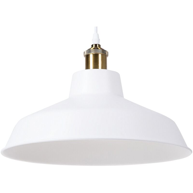 Beliani - Modern Industrial Pendant Lamp Metal Ceiling Light White Pechora