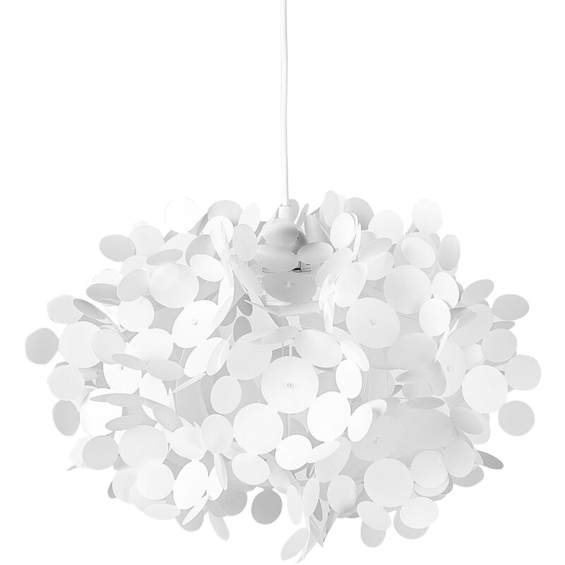 Beliani - Modern Contemporary Romantic Plastic Hanging Ceiling Lamp White Lamone